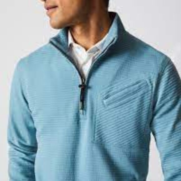 BILLY REID Double Knit Half-Zip Pullover Blue size  Large - Picture 2 of 10